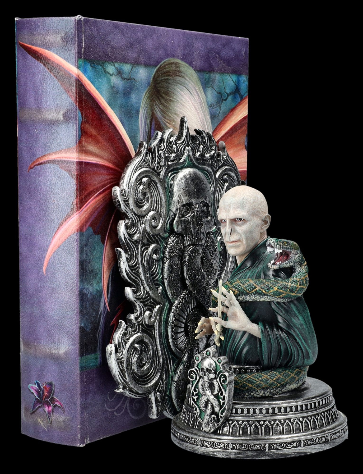 Figuren Shop GmbH Buchstütze Lord Voldemort Buchstütze – Harry Potter Deko Statue 20.5 cm Dekofigur (1 St)