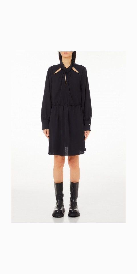 Liu Jo Midikleid - Kleid - Damenkleid - Langarmkleid - DRESS CUT OUT BLACK