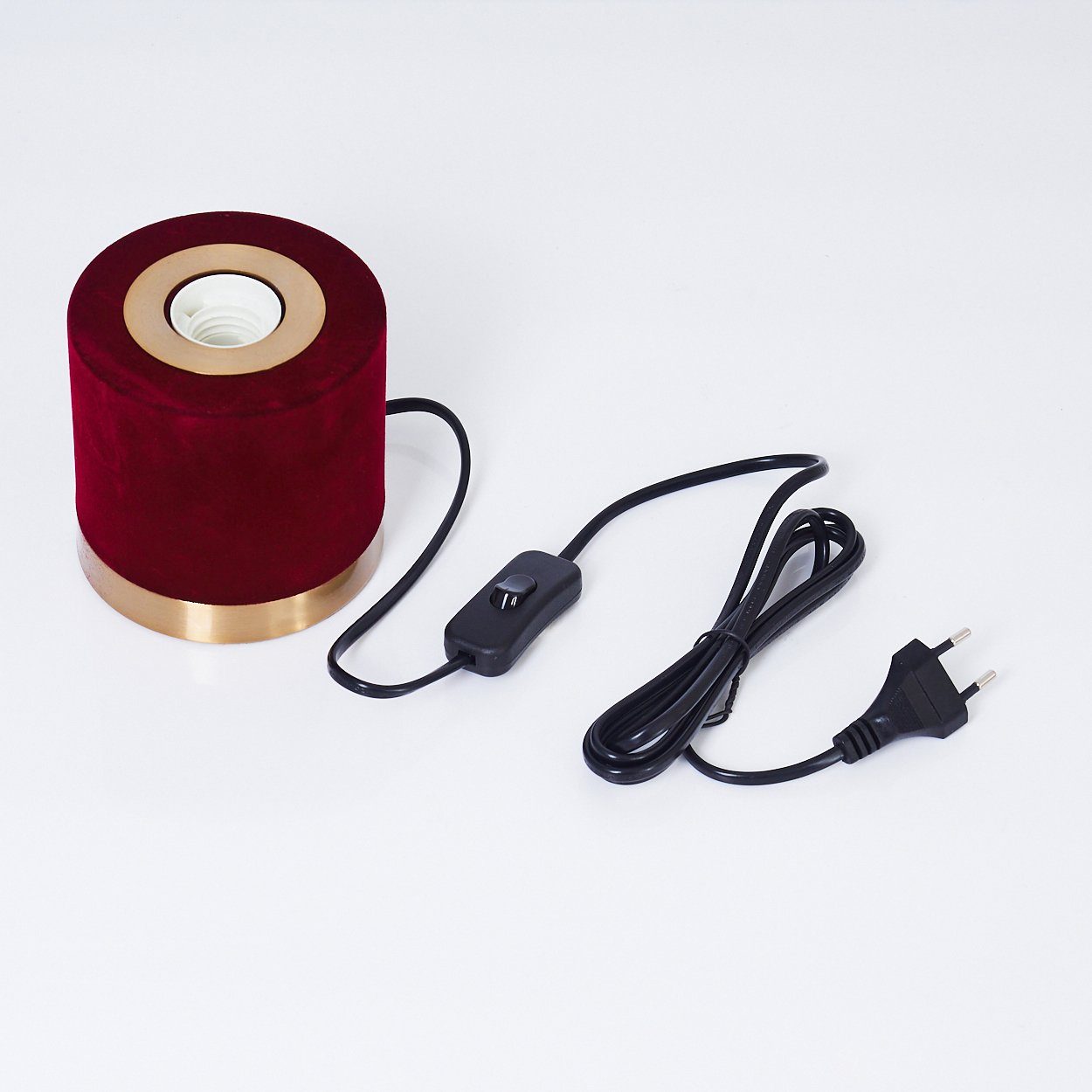 hofstein Tischleuchte Retro Nacht Tisch Lampe Samt Lese Leuchten Wohn Schlaf Raum