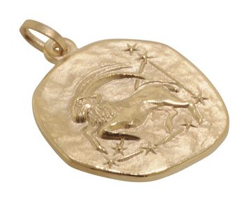 trendor Kette mit Anhänger Steinbock Sternzeichen Ø 20 mm Gold auf Silber