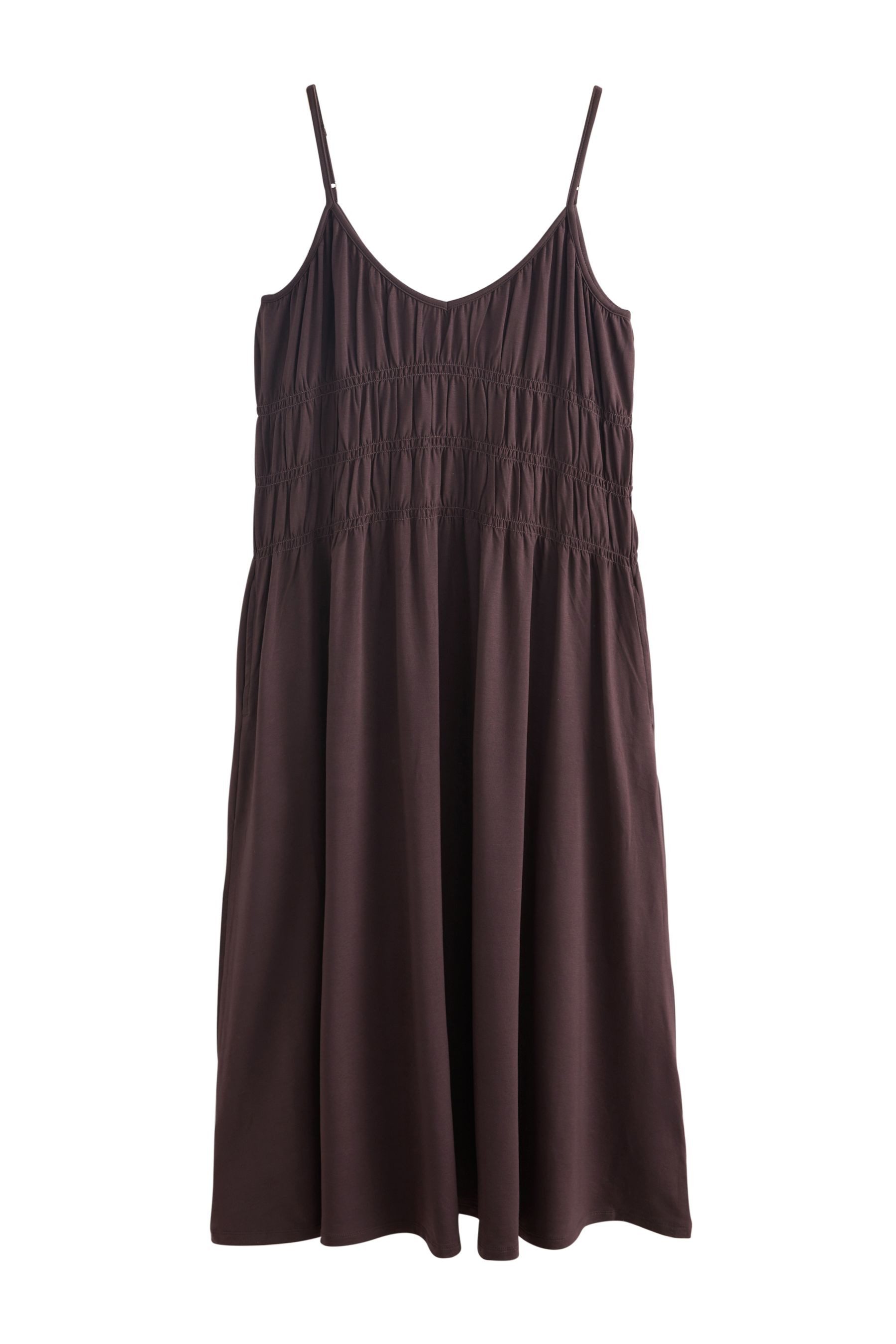 Next Midikleid Gesmoktes Minikleid mit dünnen Trägern (1-tlg)