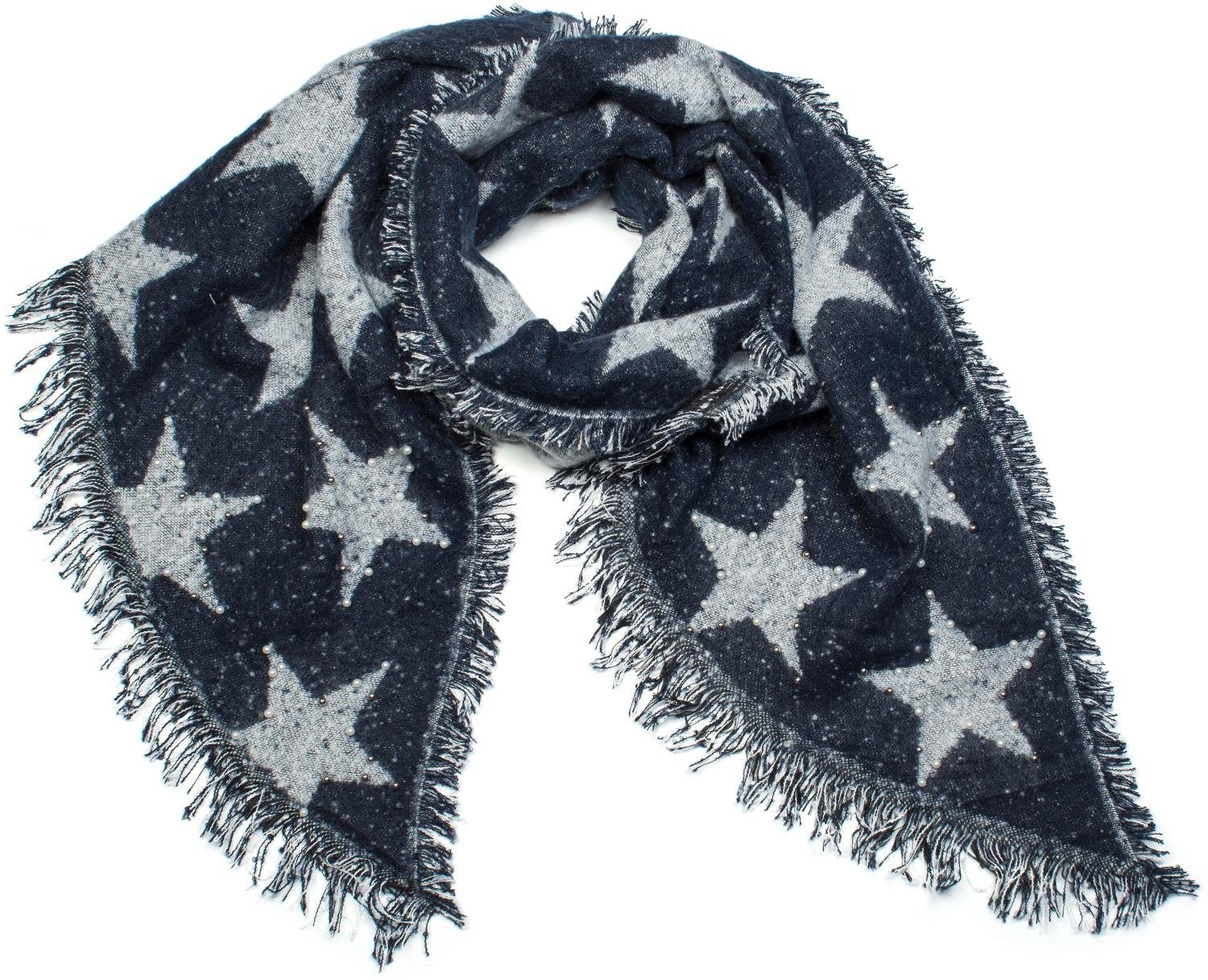 styleBREAKER XXL-Schal »Weicher Schal mit Sternen und Perlen«, (1-St),  Weicher Schal mit Sternen und Perlen online kaufen | OTTO