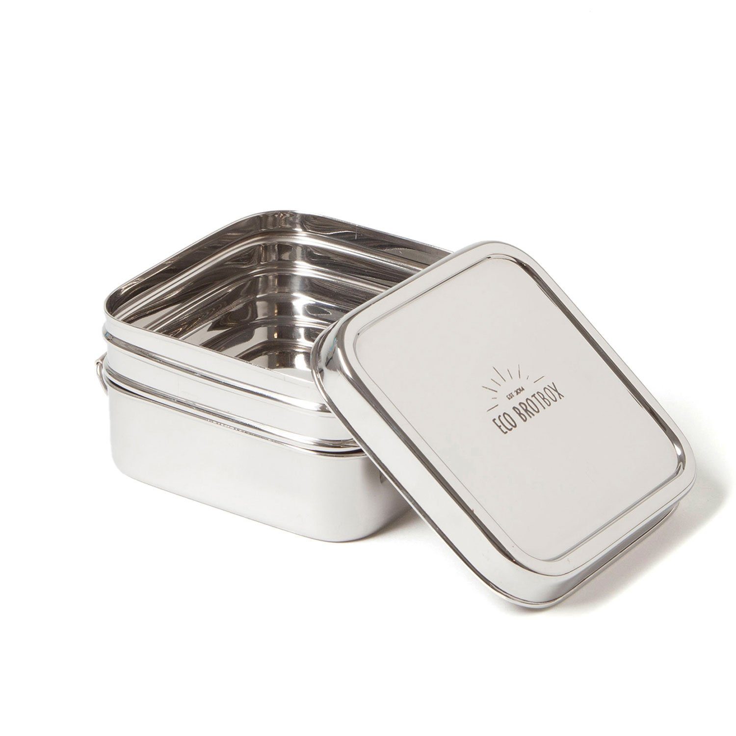 ECO Brotbox Lunchbox Edelstahl Cube Box XL Brotbox 1000 ml, Edelstahl