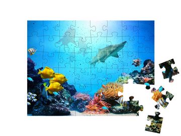 puzzleYOU Puzzle Korallenriff, bunte Fischgruppen und Haie, 48 Puzzleteile, puzzleYOU-Kollektionen Unterwasser
