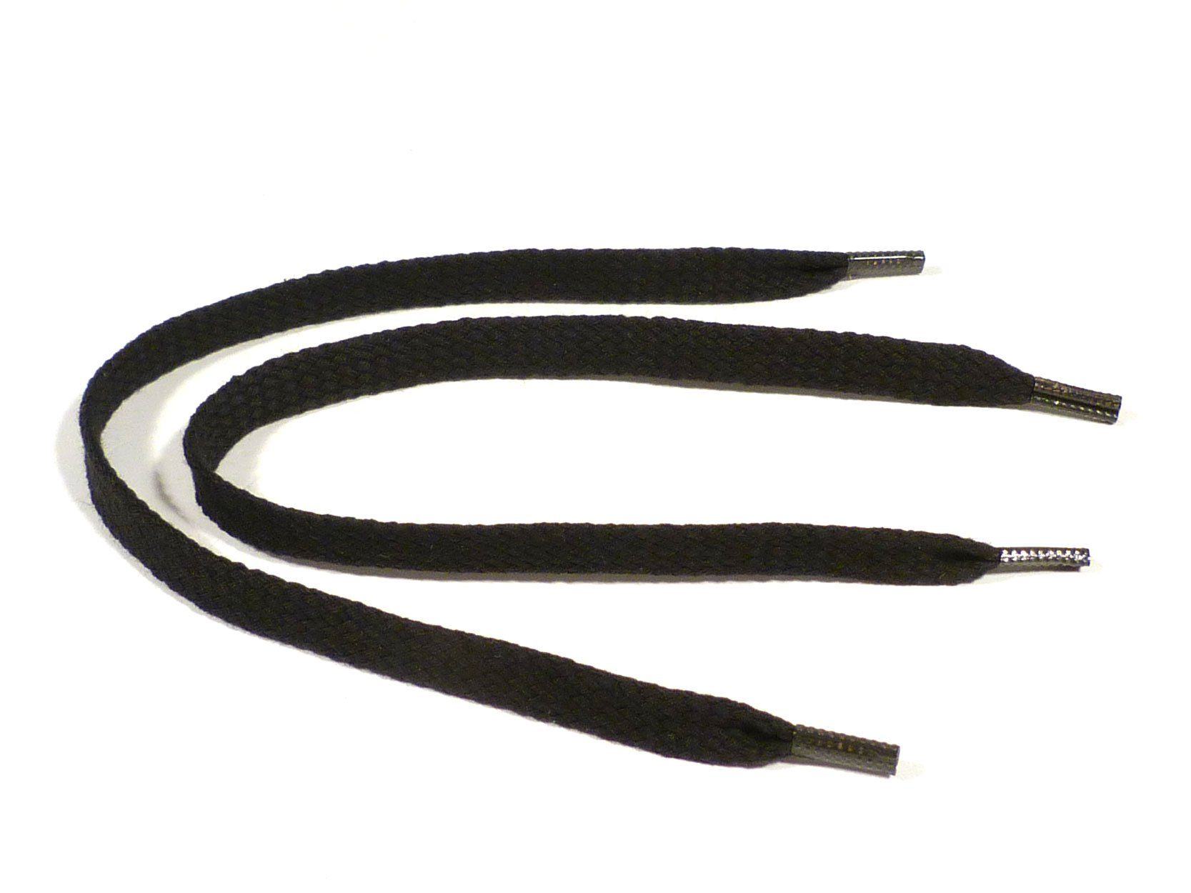 Rema Schnürsenkel Rema Schnürsenkel Schwarz - flach - ca. 6-7 mm breit für Sie nach Wunschlänge geschnitten und mit Metallenden versehen