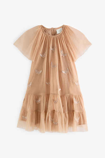 Next Jerseykleid Mesh-Kleid mit Schmetterling-Motiv (1-tlg)