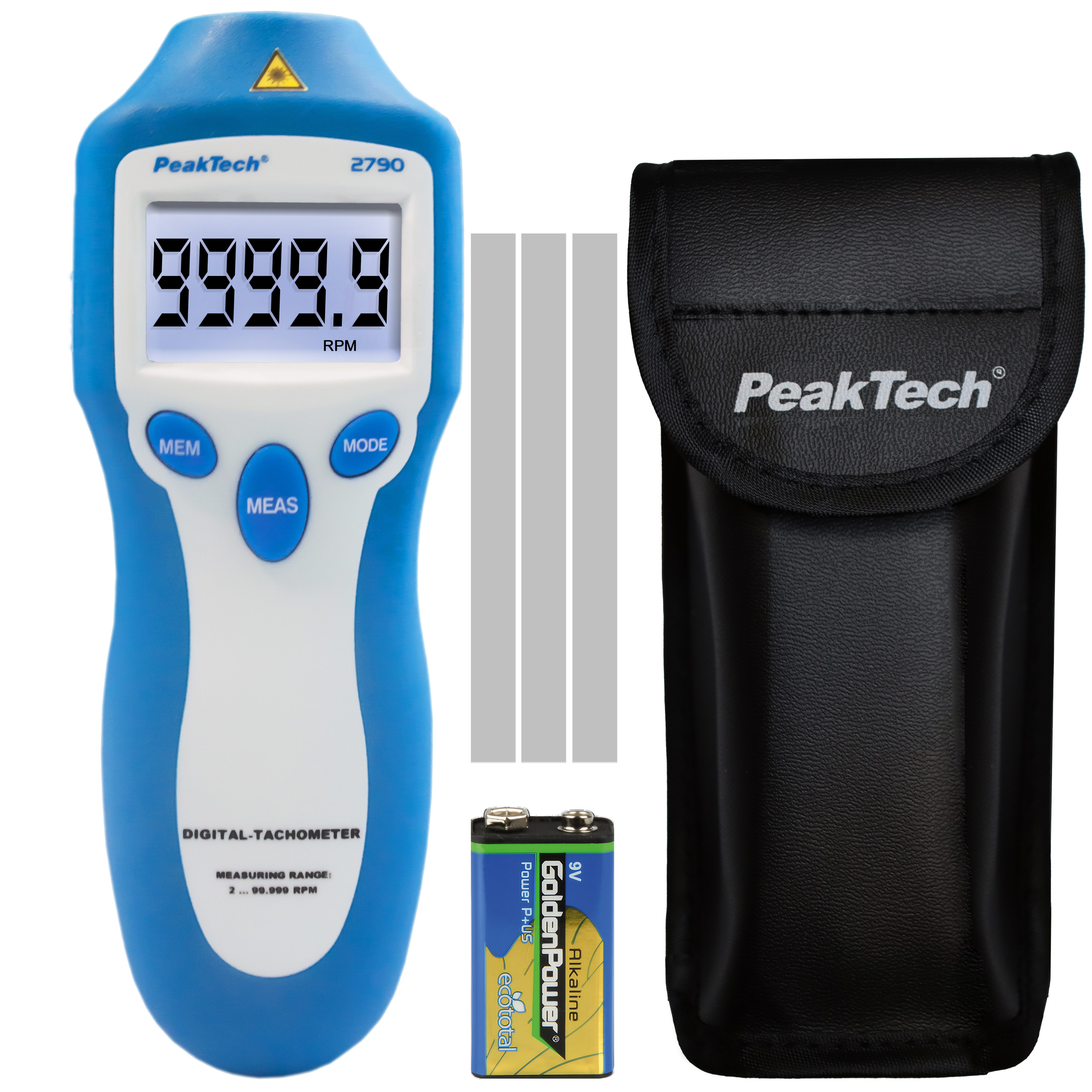 Drehzahlanzeige PeakTech P 2790: Drehzahlmessgerät ~ 100.000 Counts ~ berührungslos