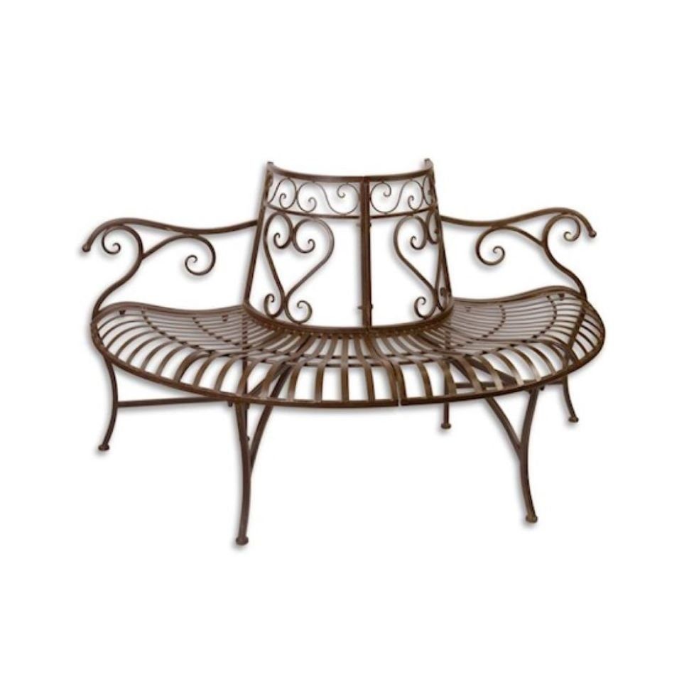 Gartenbank Gartenbank Baumbank halbrund Landhaus braun günstig online kaufen