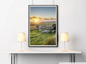 Sinus Art Poster Landschaftsfotografie 60x90cm Poster Sonnenaufgang am Bodmin Moor Cornwall UK
