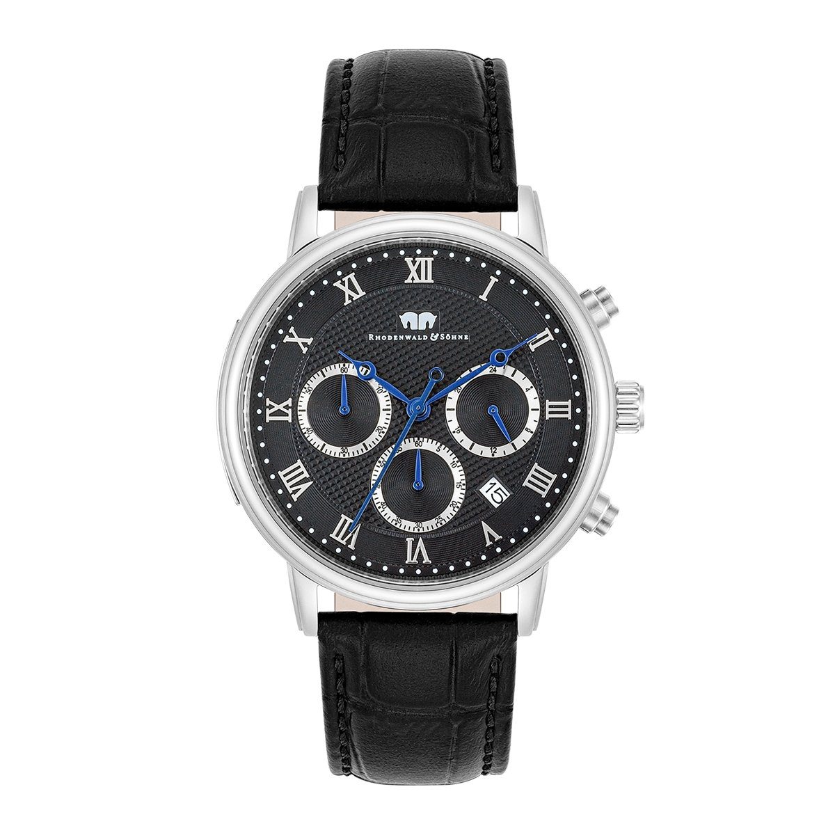Rhodenwald & Söhne Chronograph Moonlight schwarz Moonlight, mit Echtleder-Armband