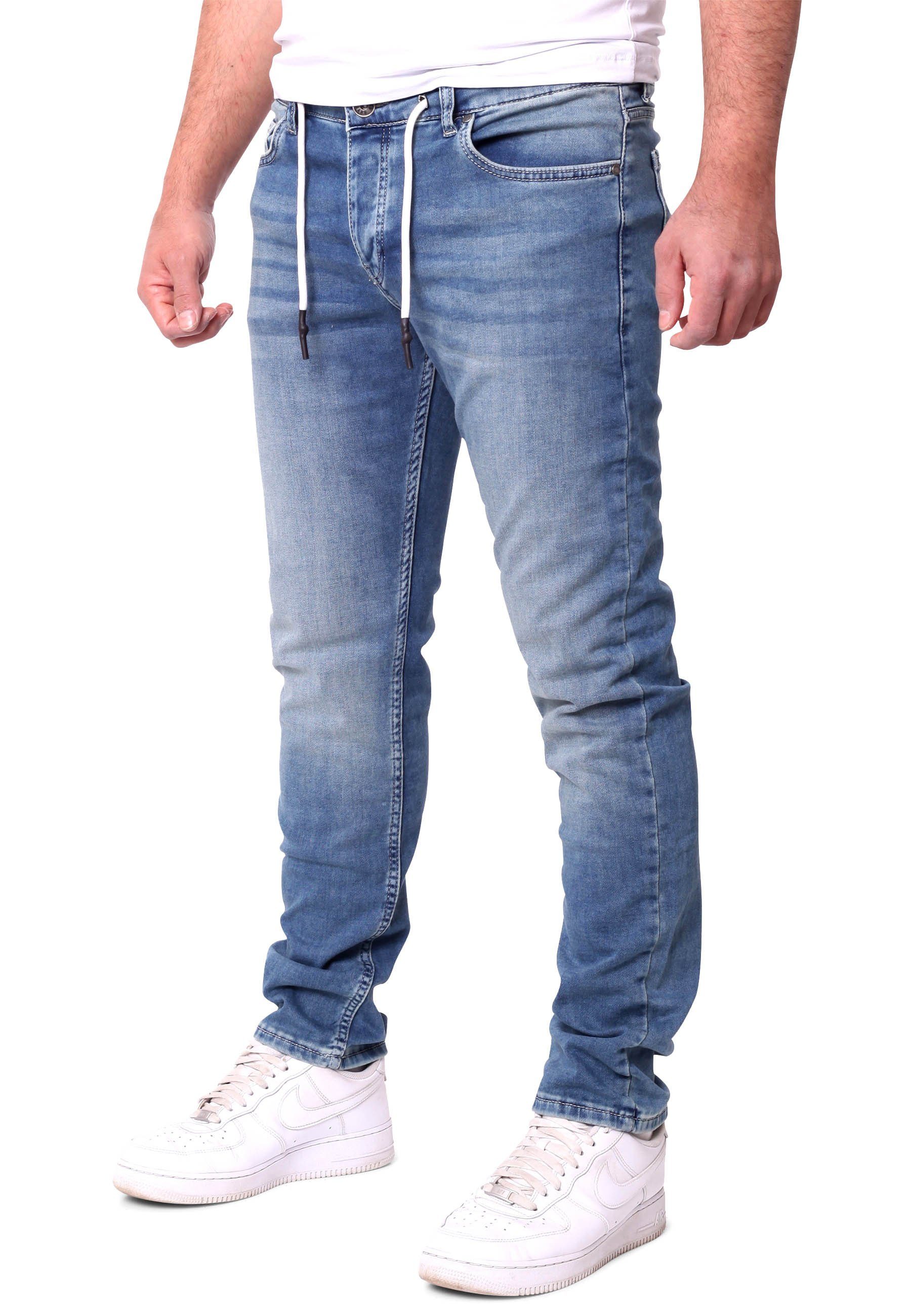 Hose Reslad hellblau Herren in Slim - Reslad Jeanso Slim Stretch Sweathose Stretch-Jeans Fit Jeans Sweatjeans Fit