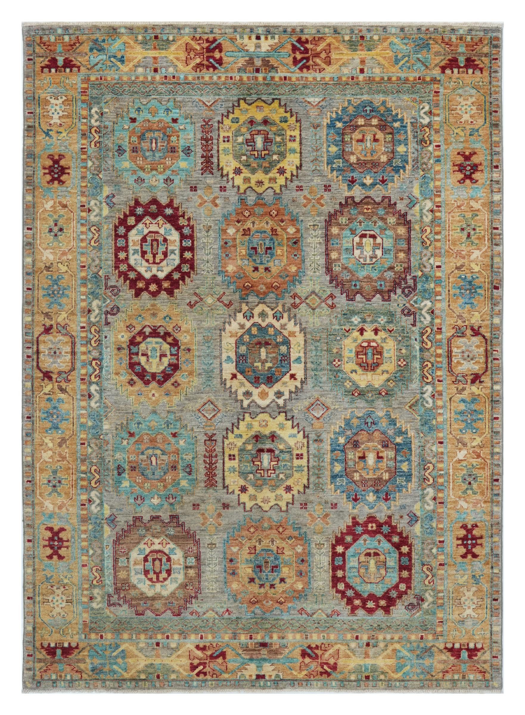 Nain Trading Orientteppich Ziegler Farahan 147x208 Handgeknüpfter Orientteppich, rechteckig, Höhe: 6 mm