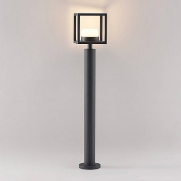 Lucande Pollerleuchte Timio, Leuchtmittel nicht inklusive, Modern, Aluminium, Kunststoff, dunkelgrau (RAL 840-M), 1 flammig