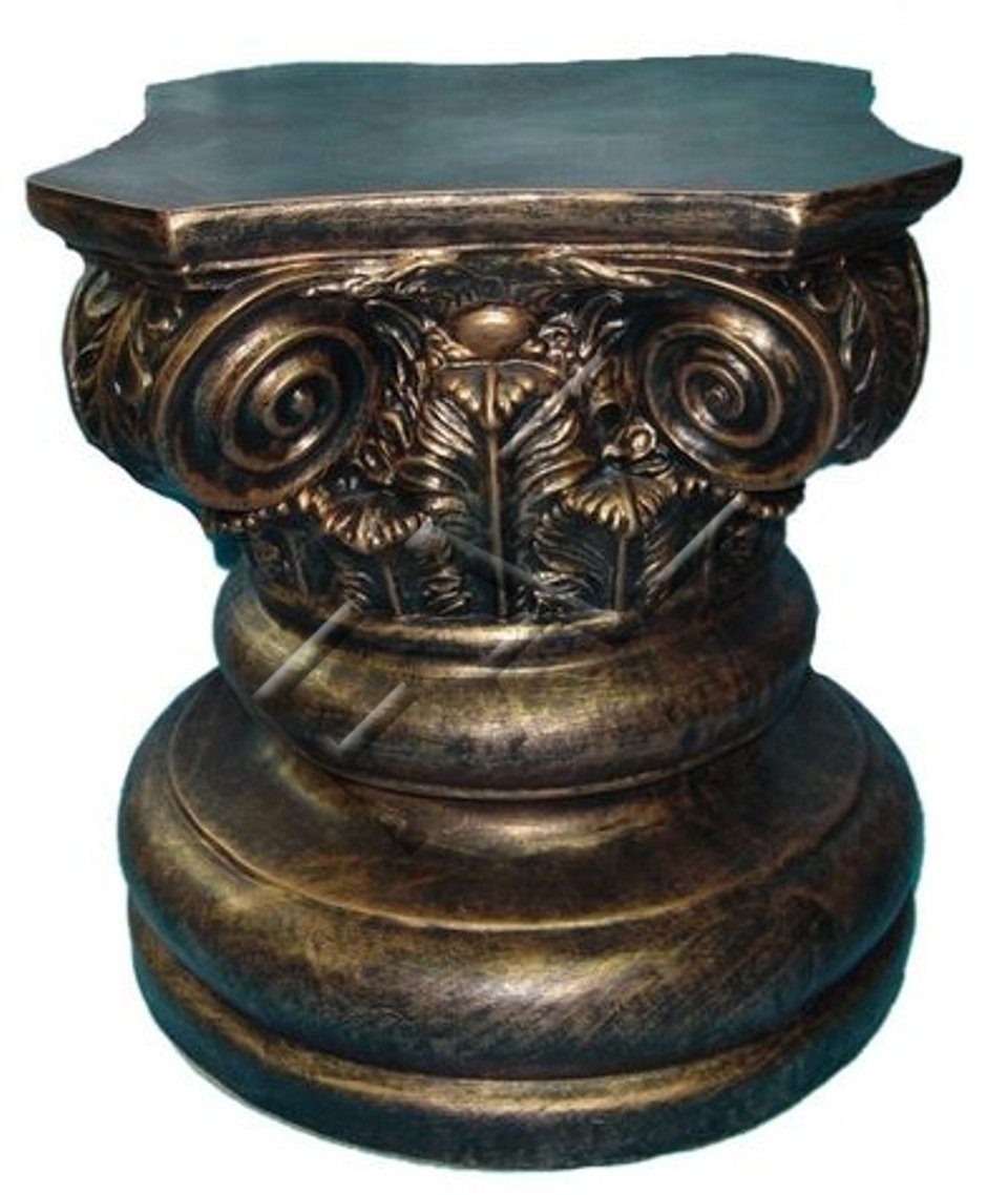 JVmoebel Dekosäule Design Spalten Säule Skulptur Spalte Figuren Skulpturen Dekoration Gold