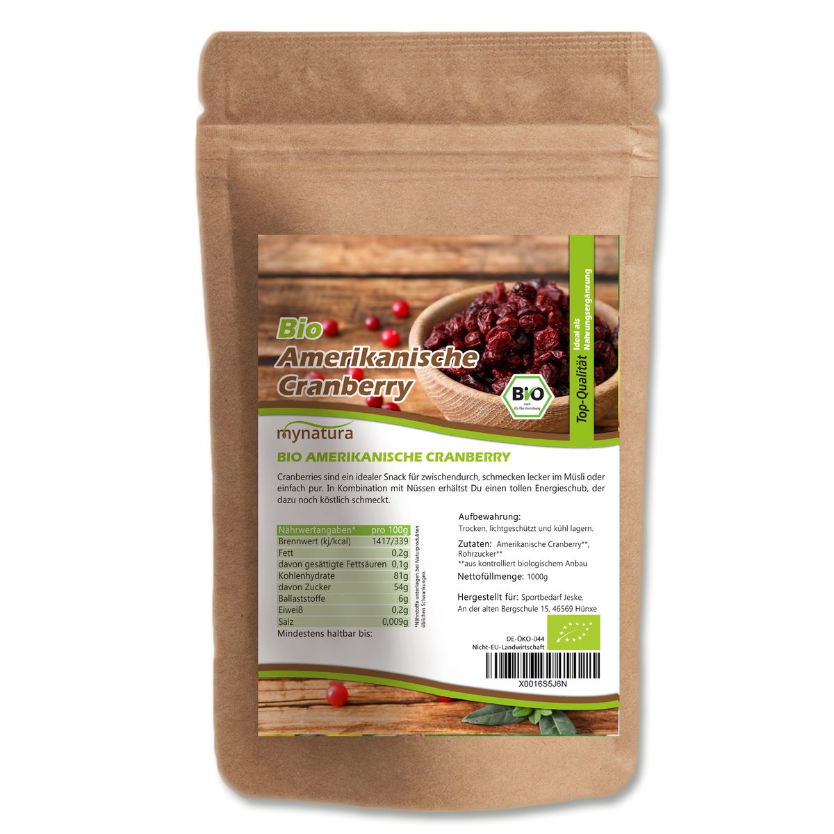Mynatura Trockenfrüchte Mynatura Amerikanische Cranberrys