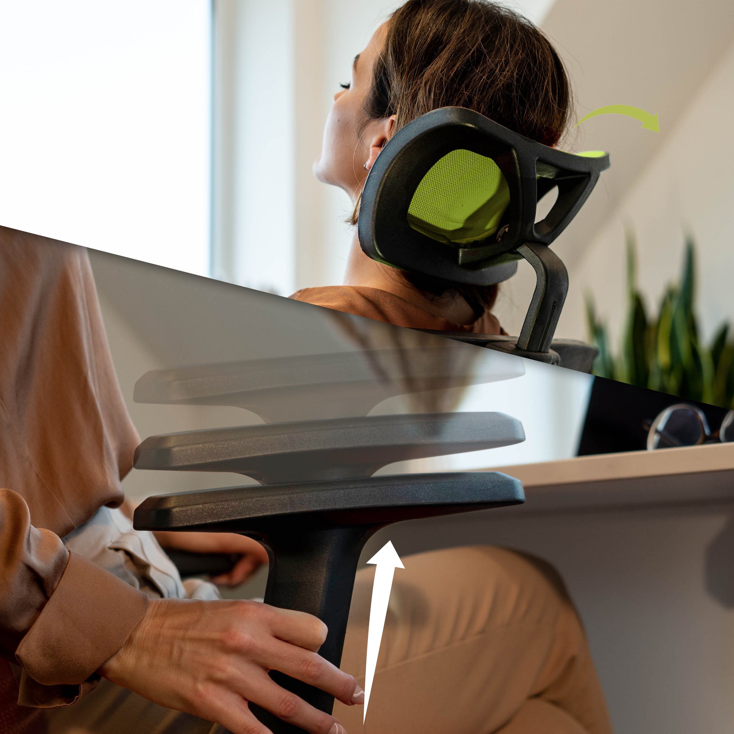 TPFLiving Bürostuhl Zeus mit Castor Rollen und Lordosenstütze aus Mesh Stoff (XXL Bürostuhl, ergonomisch gepolsterter Schreibtischstuhl), moderner Drehstuhl XXL Chefsessel, Belastbarkeit 150 kg - Grün