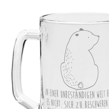 Mr. & Mrs. Panda Bierkrug Bär Schulterblick - Transparent - Geschenk, Bären, Vatertag, Weisheit, Premium Glas, Elegantes Design