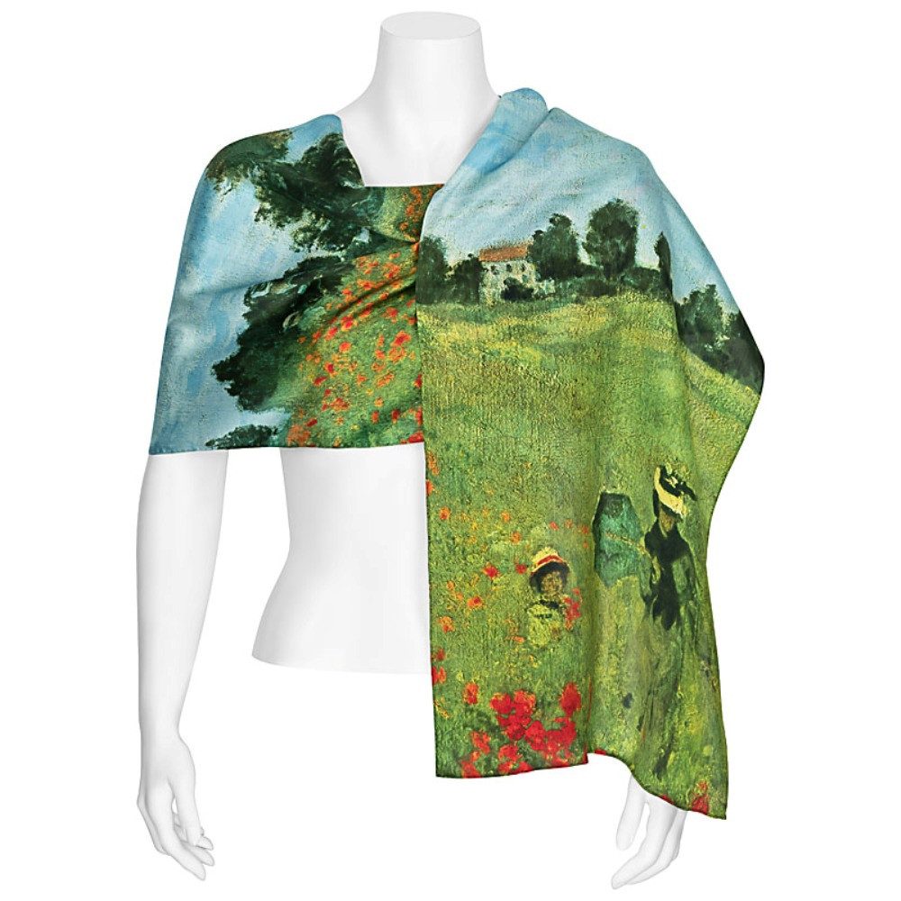 von Lilienfeld Seidenschal Schal Claude Monet Mohnblumenfeld Kunst Maße 172 x 42 cm, Motivdruck