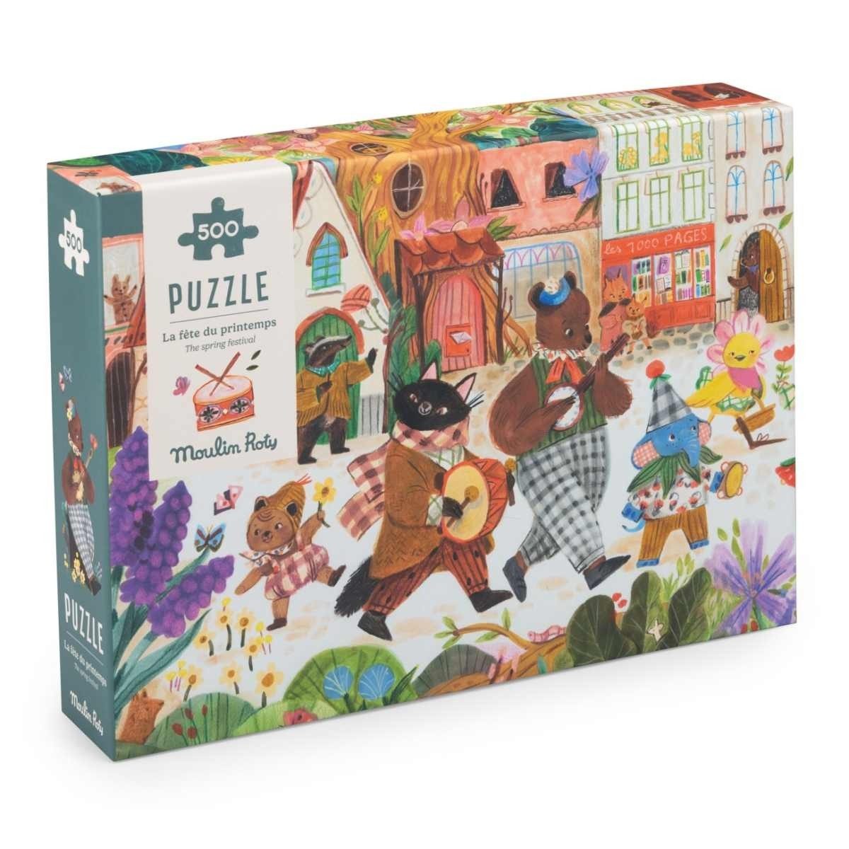 Moulin Roty Puzzle Minouchkas Puzzle Festival 500 Teile Kinderpuzzle für Kinder mit, 500 Puzzleteile, Kinderpuzzle