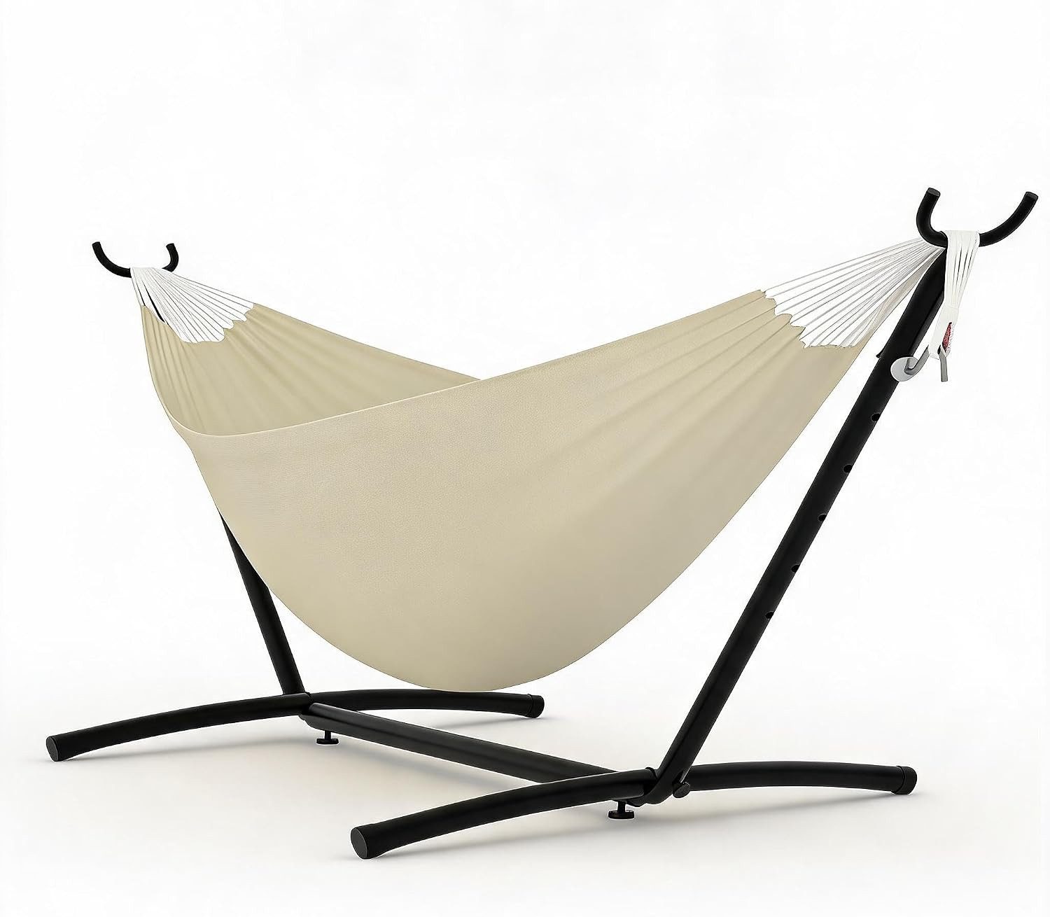 GarveeMore Hängematte für 2Personen mit Gestell und Kissen,204kg Tragkraft,Doppelhängematte, robuste Outdoor-Hängematte mit Balancierseil für Terrasse, Garten
