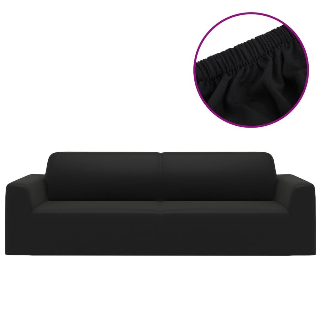 furnicato Sofahusse Dehnbare Schwarz für 3-Sitzer 190-230 cm Breite
