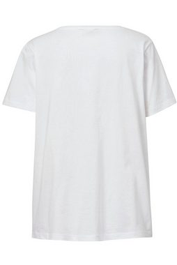 Angel of Style Strickpullover T-Shirt verzierter Mops-Print Halbarm