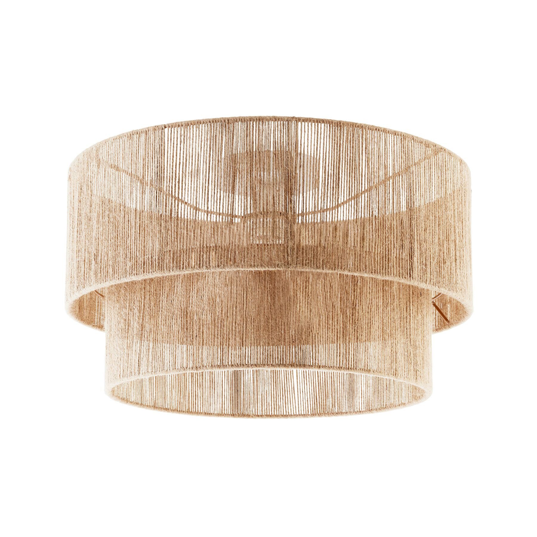 tectake Deckenleuchten Boho Jute-Lampe „Lignea Lux“ – Hängelampe aus Naturfaser 40W, Wickeltechnik, inkl. Montagematerial