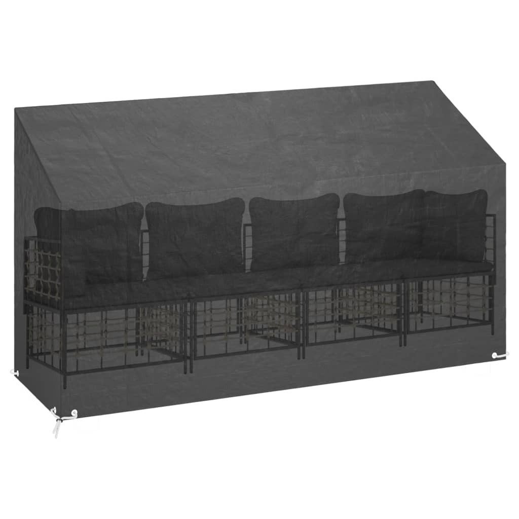 vidaXL Gartenmöbel-Schutzhülle Abdeckung für Gartenbank 12 Ösen 210x70x70/88 cm Polyethylen (1-St) – Bild 2 von 5