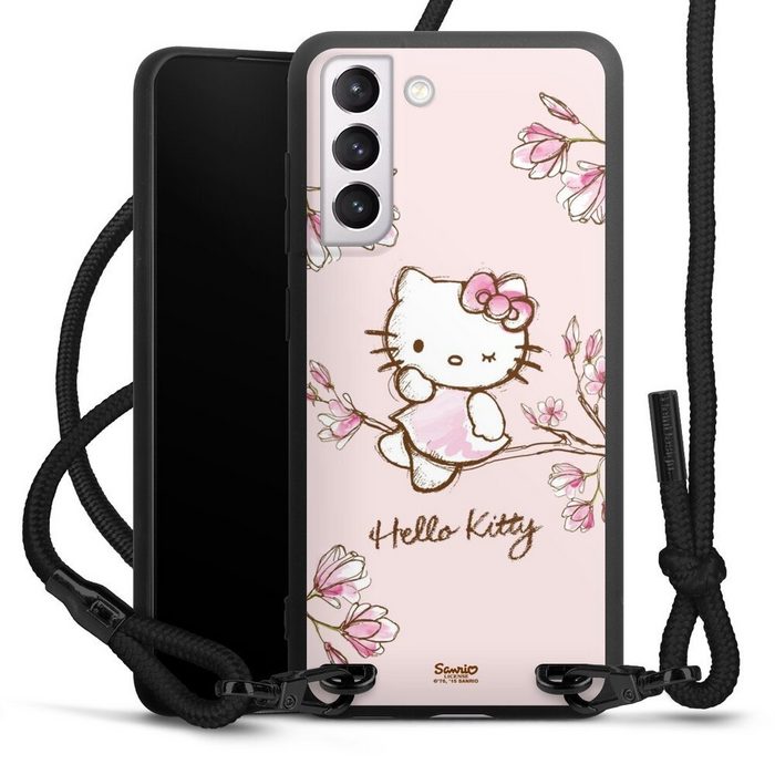 DeinDesign Handyhülle Hello Kitty Fanartikel Hanami Hello Kitty - Magnolia Samsung Galaxy S21 FE Premium Handykette Hülle mit Band