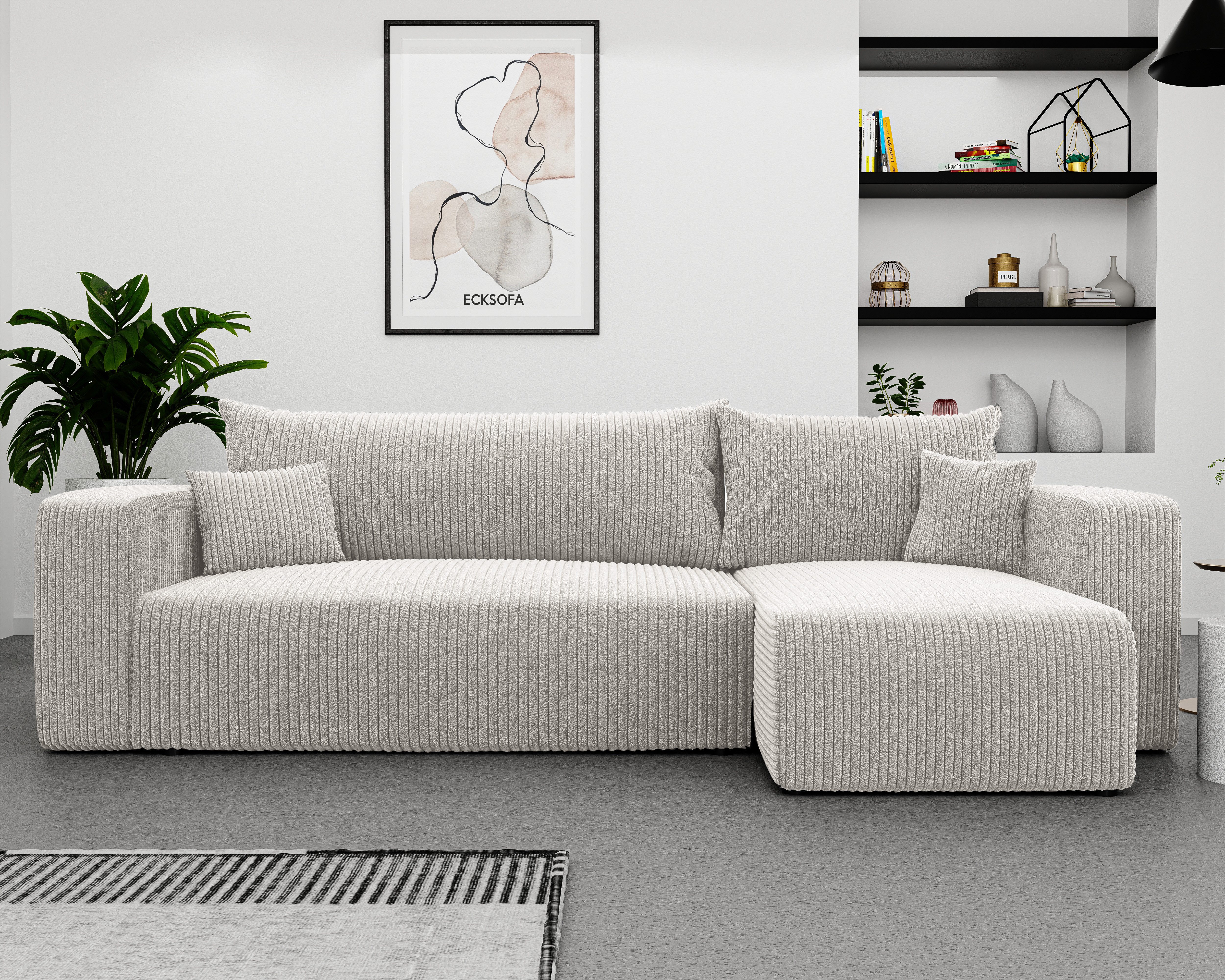 yourhouse24 Ecksofa PIANO L (248 cm) – Mit Schlaffunktion & Bettkasten, Seite universal