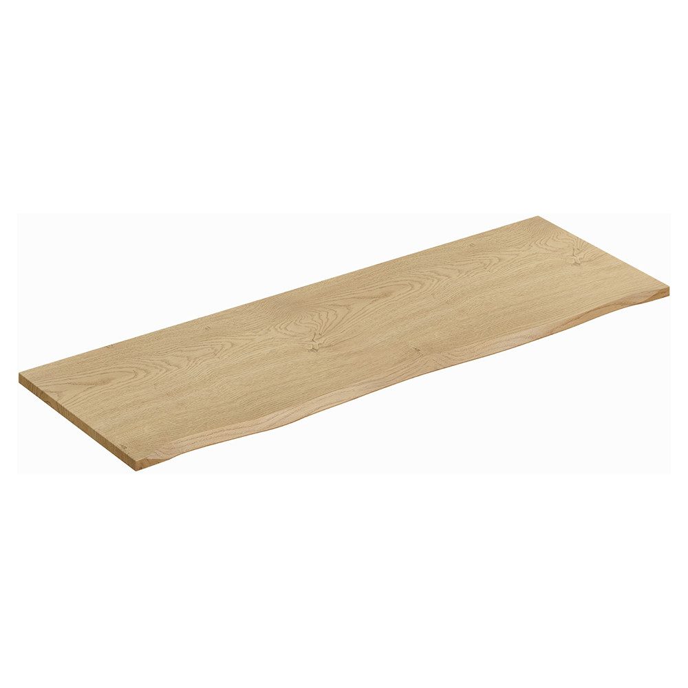 Lomadox Waschtischplatte DURANGO-56, 100 cm breit in Eiche mit Baumkante günstig online kaufen