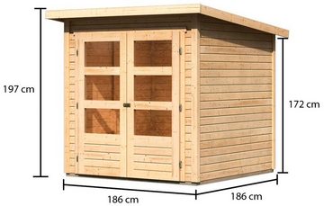 Karibu Gartenhaus Chiemsee 2, BxT: 212x210 cm, (Set), anthrazit, naturbelassen oder terragrau