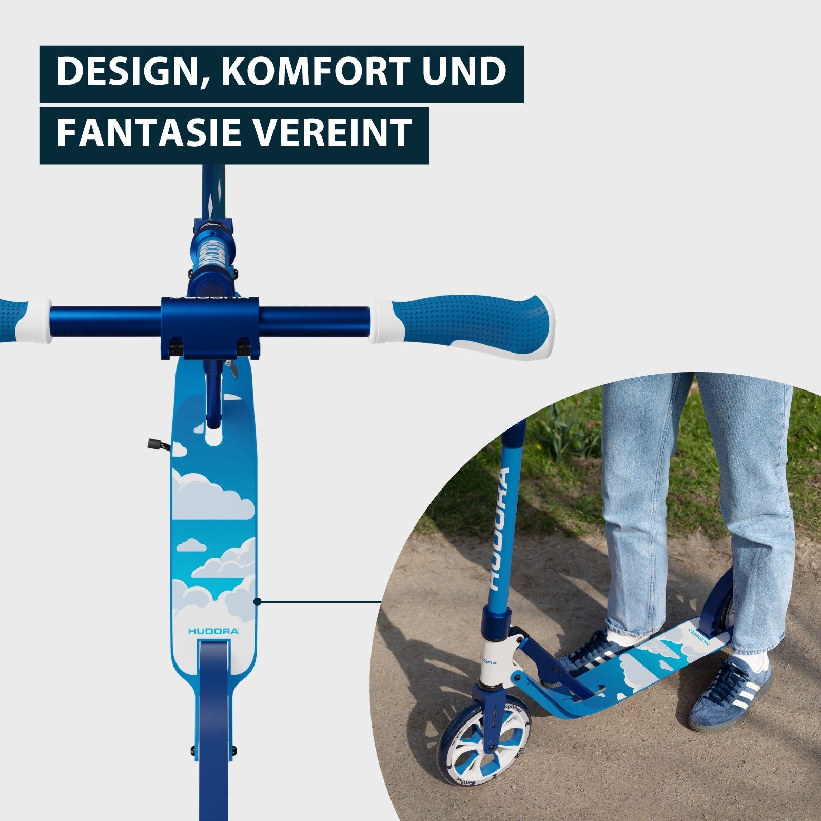 Hudora Scooter BigWheel® 205 Advanced Daydream Edition, einklappbarer, höhenverstellbarer Kick-Scooter – Bild 3 von 5
