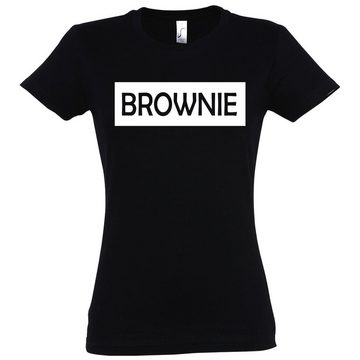 Couples Shop T-Shirt Blondie & Brownie Damen Beste Freunde T-Shirt mit lustigem Spruch Print
