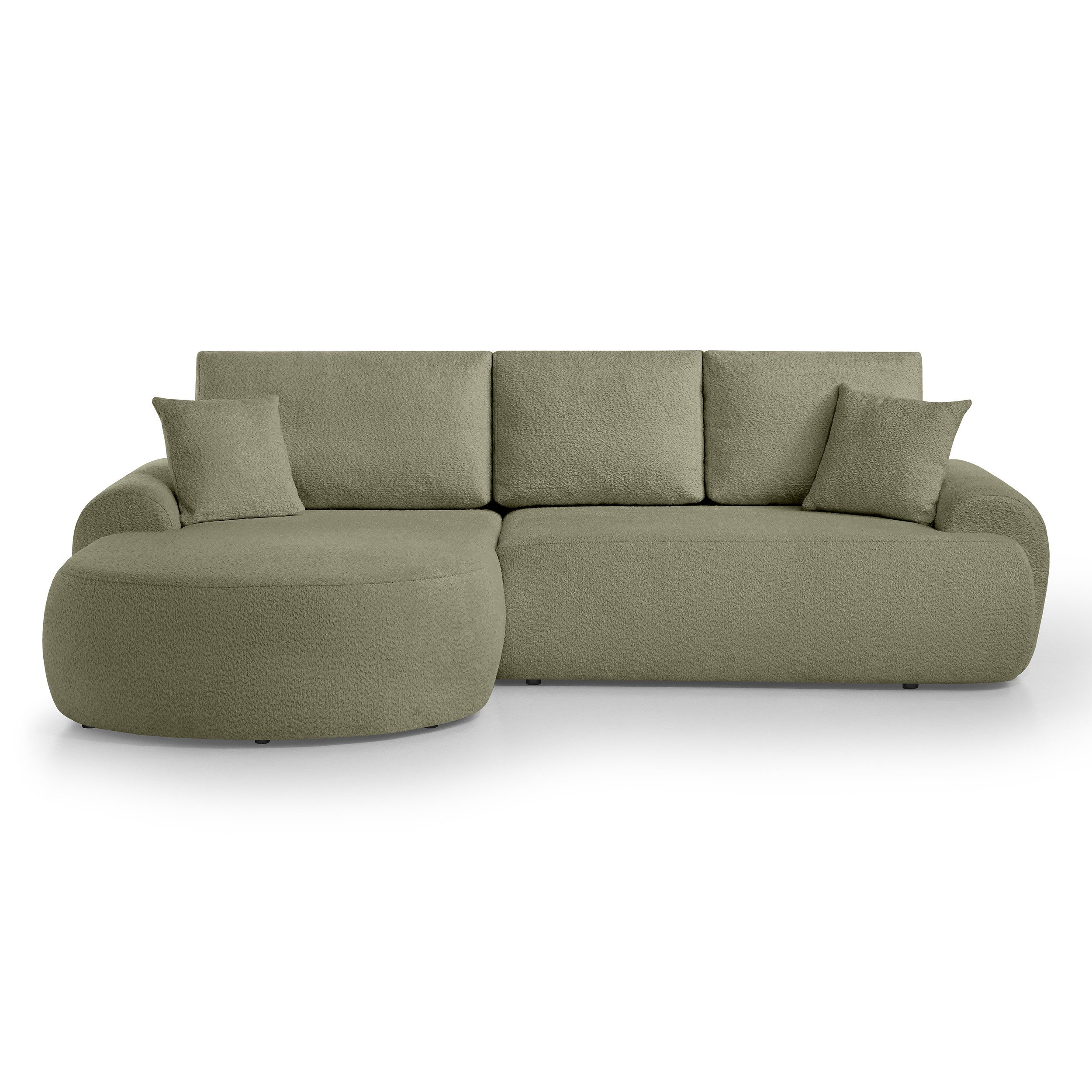 Beautysofa Ecksofa mit Kissen aus Bouclé-Stoff günstig online kaufen