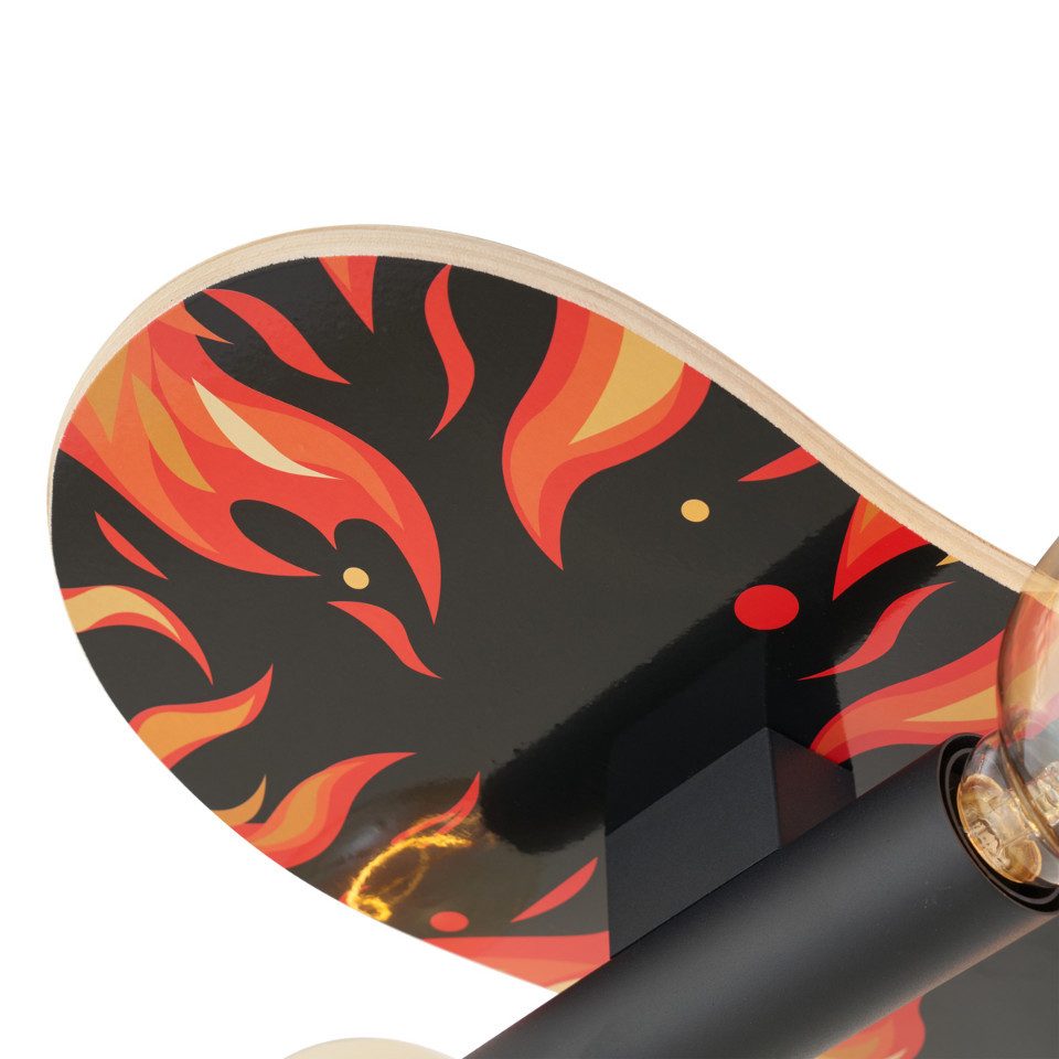 Qazqa Wandleuchte Skateboard, ohne Leuchtmittel, Warmweiß, QAZQA Wand­leuchte, e27, Schwarz, Stahl, Design