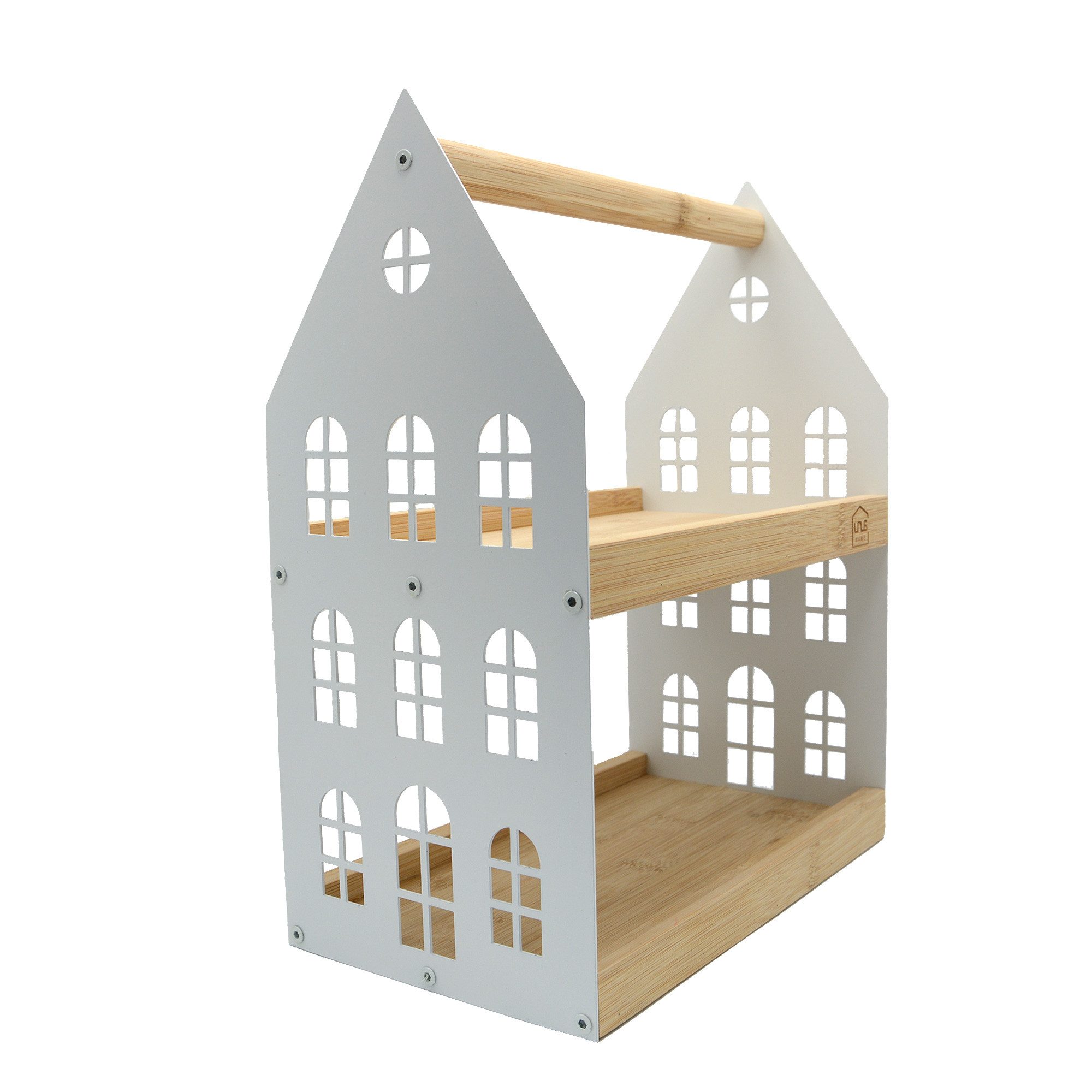 UNUS HOME Etagere Haus-Etagere 2 Etagen, (Weiß 34x26,5x16cm (LxBxH), Servierplatte Servierbrett Serviertablett Frühstückstablett