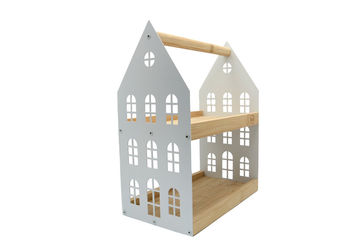 UNUS HOME Etagere Haus-Etagere 2 Etagen, Metall, (Weiß 34x26,5x16cm (LxBxH), Servierplatte Servierbrett Serviertablett Frühstückstablett