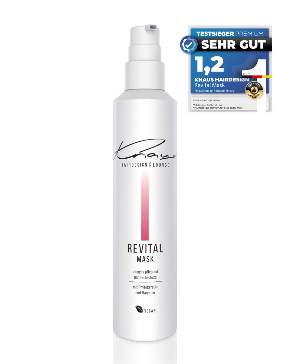 Knaus Hairdesign Haarmaske REVITAL Haarmaske für beanspruchtes coloriertes, gesträhntes Haar, Phyto-Keratin und Magnolie