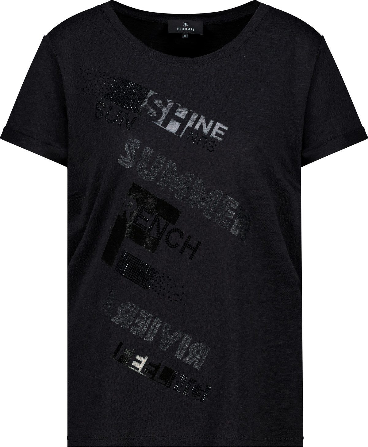 Monari T-Shirt mit Schmuckschrift Havanna günstig online kaufen