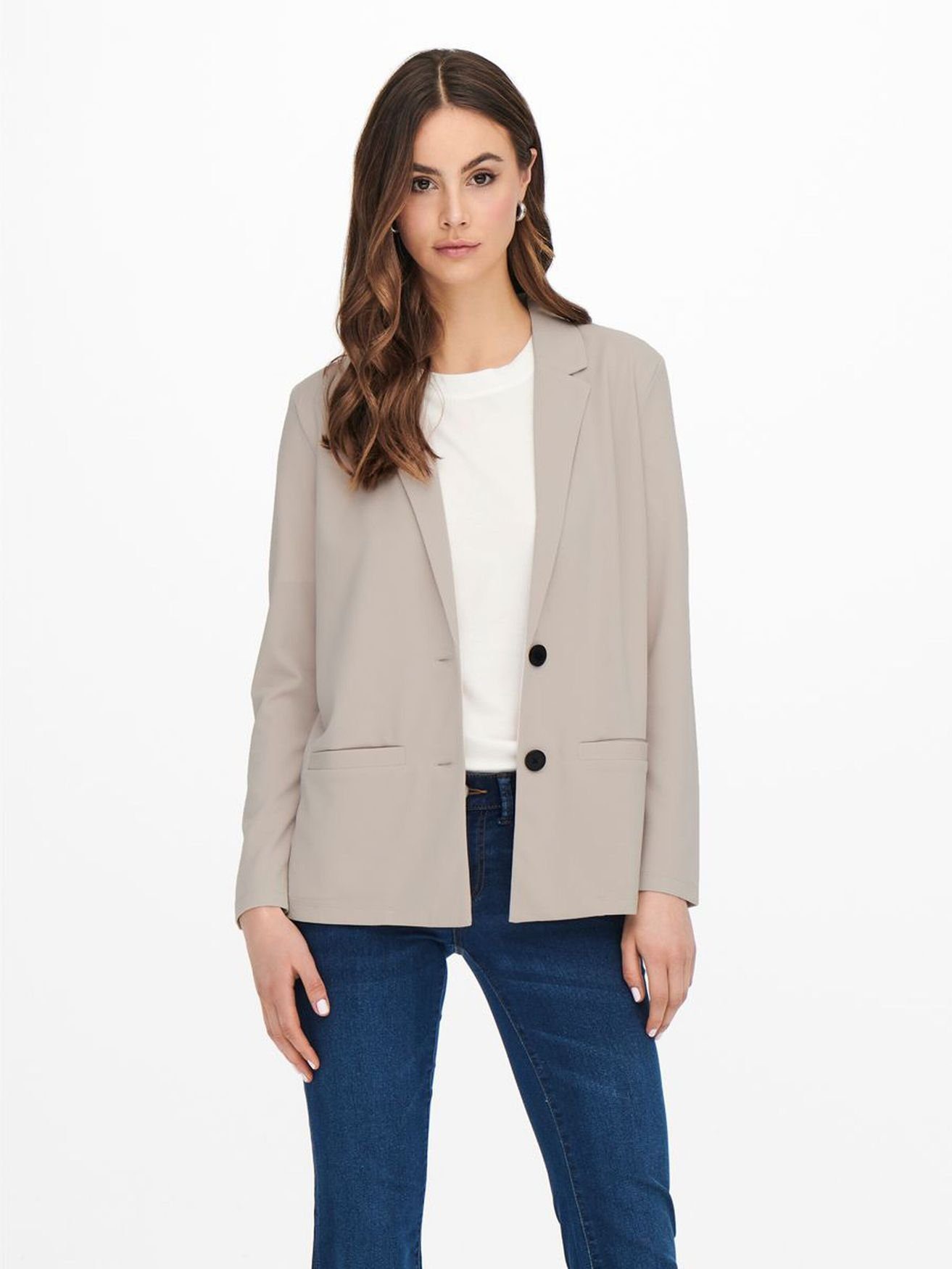 JACQUELINE de YONG Куртки блейзер Eleganter Langarm Блейзеры Basic Business Cardigan JDYLOUISVILLE (regular fit, 1-tlg) 4016 in Grau