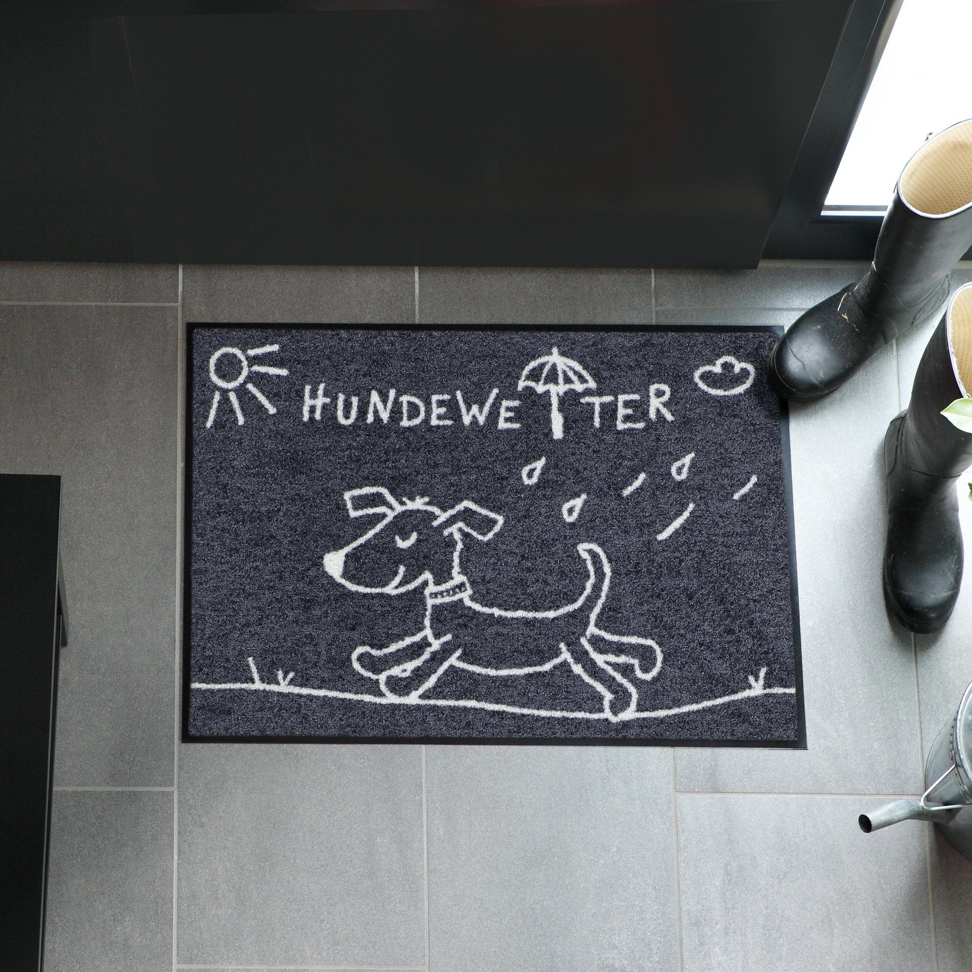 Salonloewe Fußmatte Fußmatte "Hundewetter", eckig, Höhe: 7 mm, Motiv günstig online kaufen