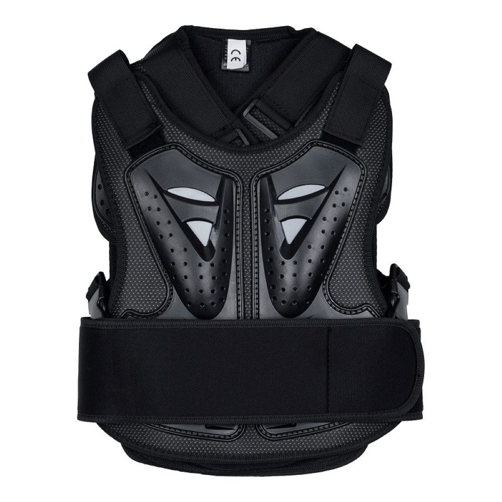 FunSport-Factory Protektorenweste Protektorenweste Kinder Jugend Body Protector Schwarz, Hartschale, atmungsaktiv, verstellbar, flexibler Rücken