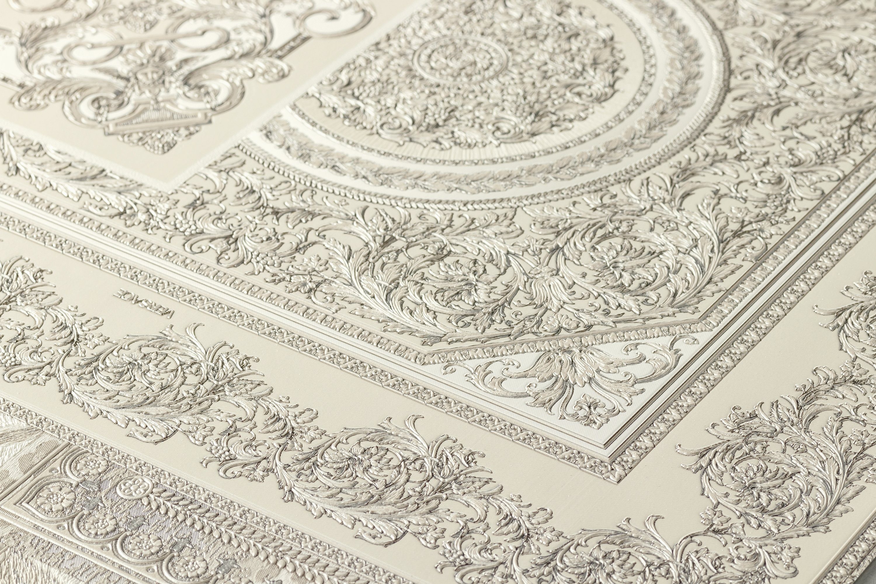 Versace Vliestapete Versace wallpaper Versace 4, Barock Tapete, silber, grau 370485