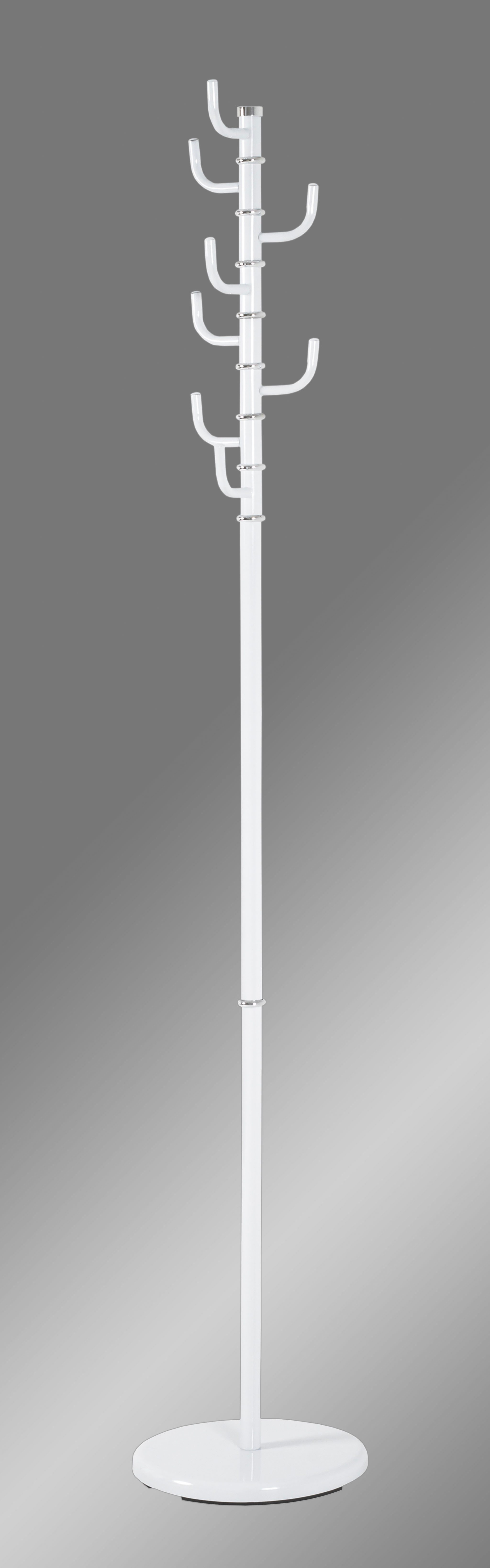 HAKU Garderobenständer Kleiderständer, Standgarderobe, rund - aus Metall Weiß - Ø/H 29/170 cm