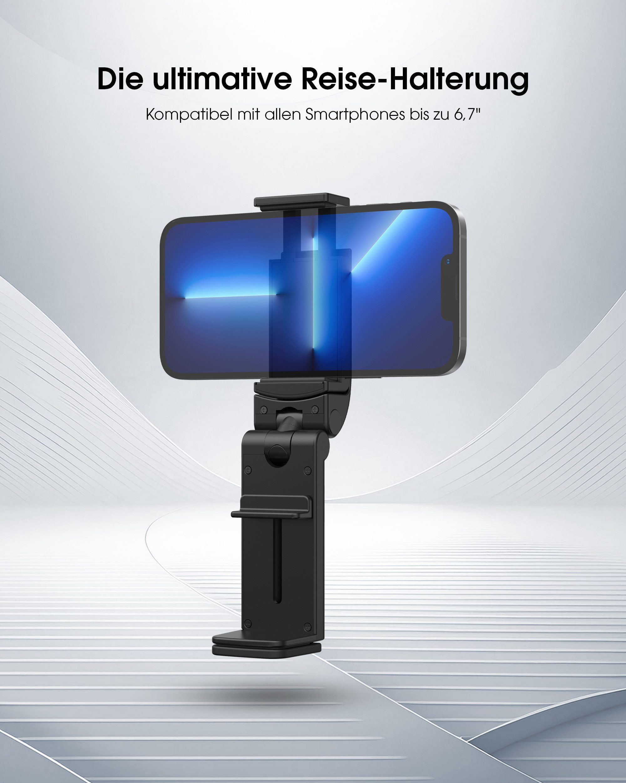 XLAYER Handy-Halterung TravelBuddy Handyhalterung I verstellbare Klemmhalterung I 360°Drehbar – Bild 5 von 5