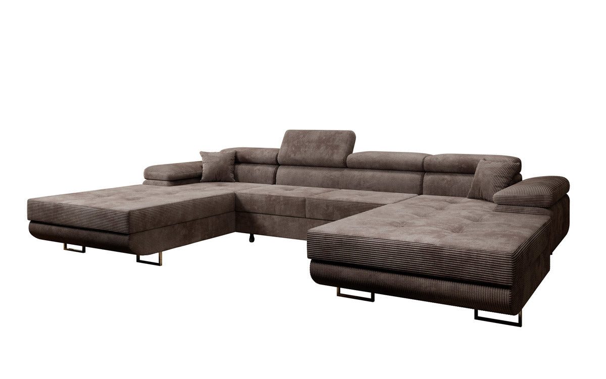 Luxusbetten24 Schlafsofa Designer Sofa Calvera U in Cord, mit Stauraum und günstig online kaufen