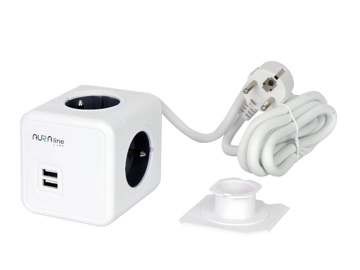 LED-Line AURA line CUBE Adapter 4/5-fach Steckdose Steckdosenleiste (Kabellänge 1.5 m)