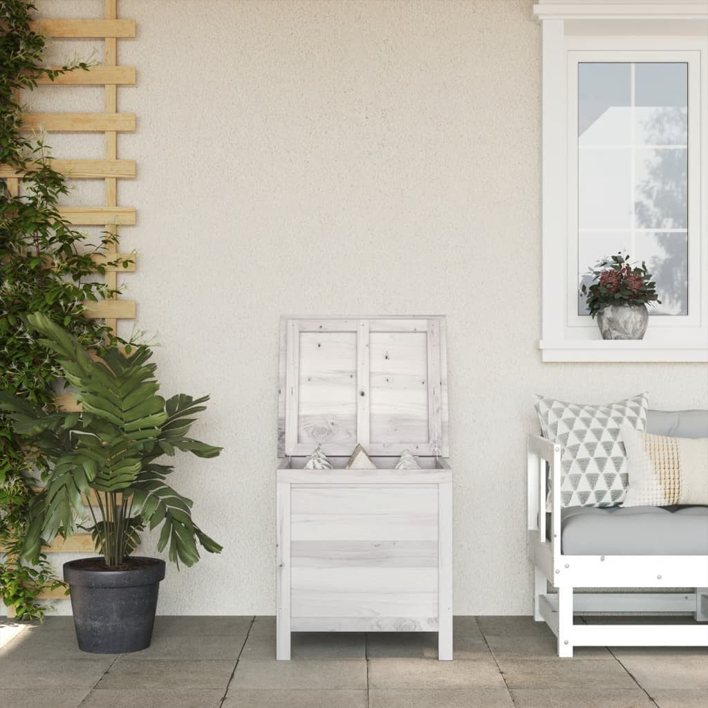 vidaXL Auflagenbox 50 x 49 x 565 cm Gartentruhe Weiß 50x49x56,5 cm Holz Kissentruhe Aufla