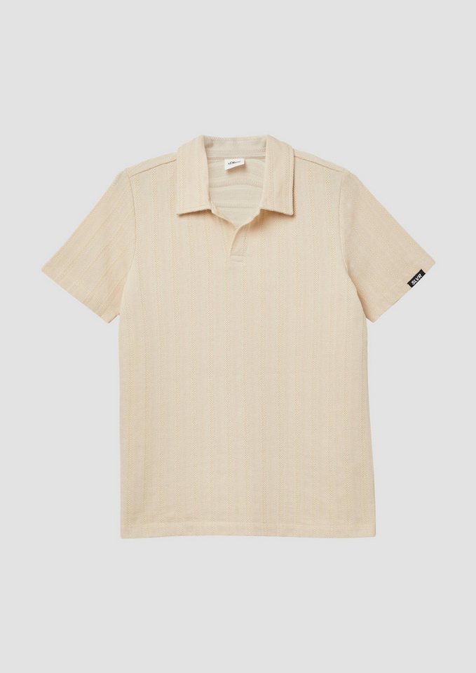s.Oliver Kurzarmshirt T-Shirt Poloshirt mit Strukturmuster
